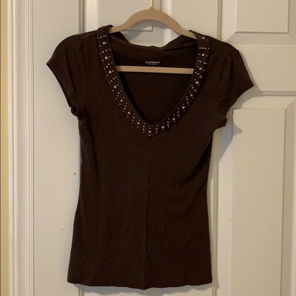 Express sexy basics deep V tee